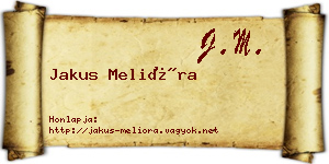 Jakus Melióra névjegykártya